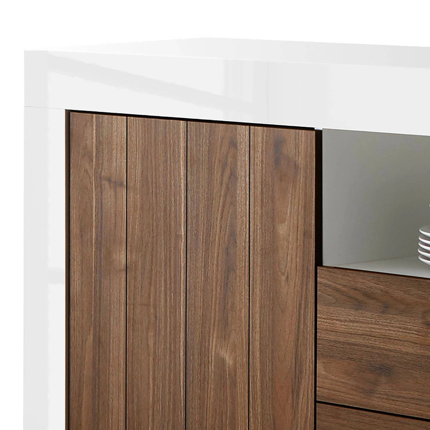 LC Spa Sideboard Urbino I - Nussbaum Dekor / Weiß 7 LC Spa Sideboard Urbino I - Nussbaum Dekor / Weiß – Bild 7