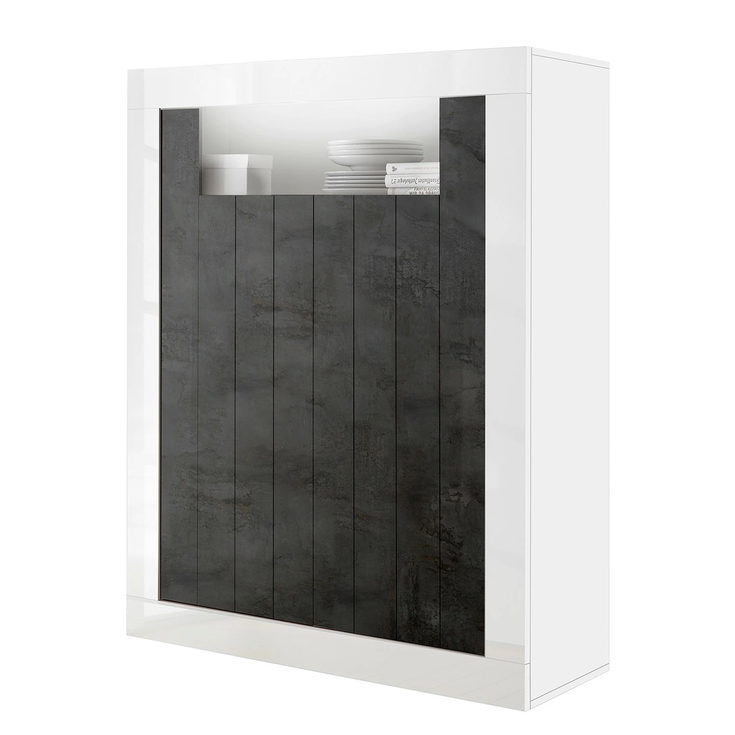 LC Spa Highboard Urbino - Dunkelgrau / Weiß 1 LC Spa Highboard Urbino - Dunkelgrau / Weiß