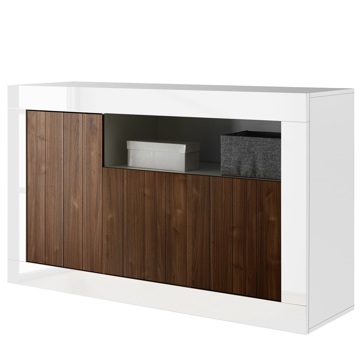 LC Spa Sideboard Urbino II - Nussbaum Dekor / Weiß 1 LC Spa Sideboard Urbino II - Nussbaum Dekor / Weiß