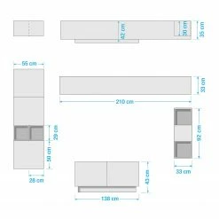 LC Spa Wohnwand Infinity VIII (8-teilig) - Beton Dekor / Graphit -Wohnzimmermöbel boutique en ligne 1000178626 190807 06302800062 SKETCH DETAILS P000000001000178626 sketch