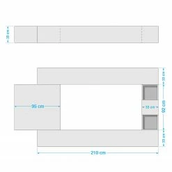 LC Spa Wohnwand Infinity VII (4-teilig) - Weiß / Beton Dekor -Wohnzimmermöbel boutique en ligne 1000178627 190807 06302800067 SKETCH DETAILS P000000001000178627 sketch