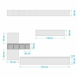LC Spa Wohnwand Infinity VI (9-teilig) - Weiß / Beton Dekor -Wohnzimmermöbel boutique en ligne 1000178629 190807 06302900080 SKETCH DETAILS P000000001000178629 sketch