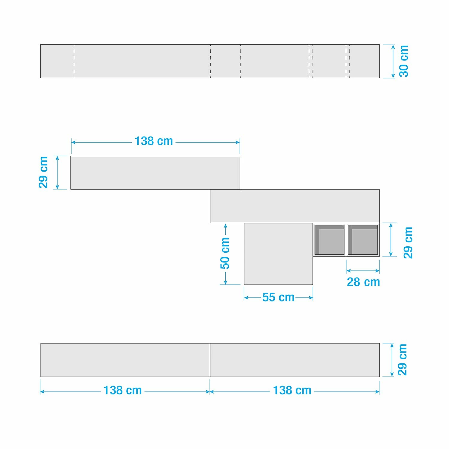 LC Spa Wohnwand Infinity IV (7-teilig) - Weiß / Nussbaum hell Dekor 6 LC Spa Wohnwand Infinity IV (7-teilig) - Weiß / Nussbaum hell Dekor – Bild 6