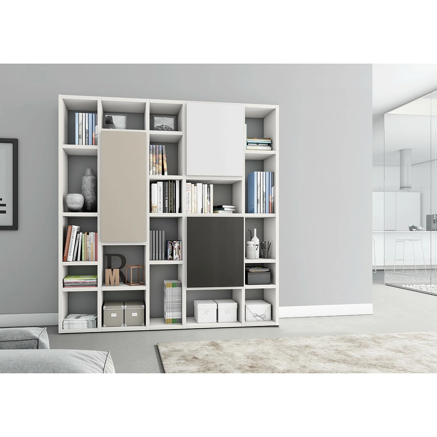 Loftscape Bücherregal Emporior III - Cremeweiß 1 Loftscape Bücherregal Emporior III - Cremeweiß