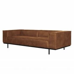 Ars manufacti Sofa Kups I (3-Sitzer) - Samt - Mischgewebe Esha: Cognac