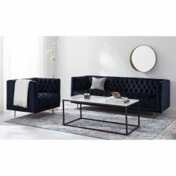 Jack & Alice Sofa Reynella II (3-sitzer) - Samt - Marineblau -Wohnzimmermöbel boutique en ligne 1000180888 210202 11335800016 MOOD DETAILS P000000001000180888 mood