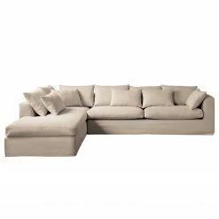 Maison Belfort Ecksofa Breves - Flachgewebe - Beige - Ottomane davorstehend links -Wohnzimmermöbel boutique en ligne 1000181404 190911 09330701631 DETAILS P000000001000181404