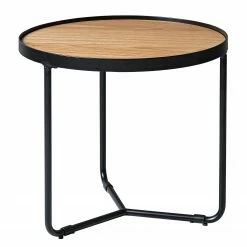 Fredriks Couchtisch Permet - Echtholzfurnier - Eiche / Schwarz - Durchmesser: 50 cm -Wohnzimmermöbel boutique en ligne 1000182059 200211 16020000013 DETAILS P000000001000182059