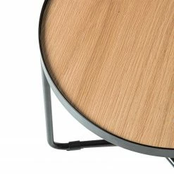 Fredriks Couchtisch Permet - Echtholzfurnier - Eiche / Schwarz - Durchmesser: 50 cm -Wohnzimmermöbel boutique en ligne 1000182059 200211 16020000018 DETAILS P000000001000182059