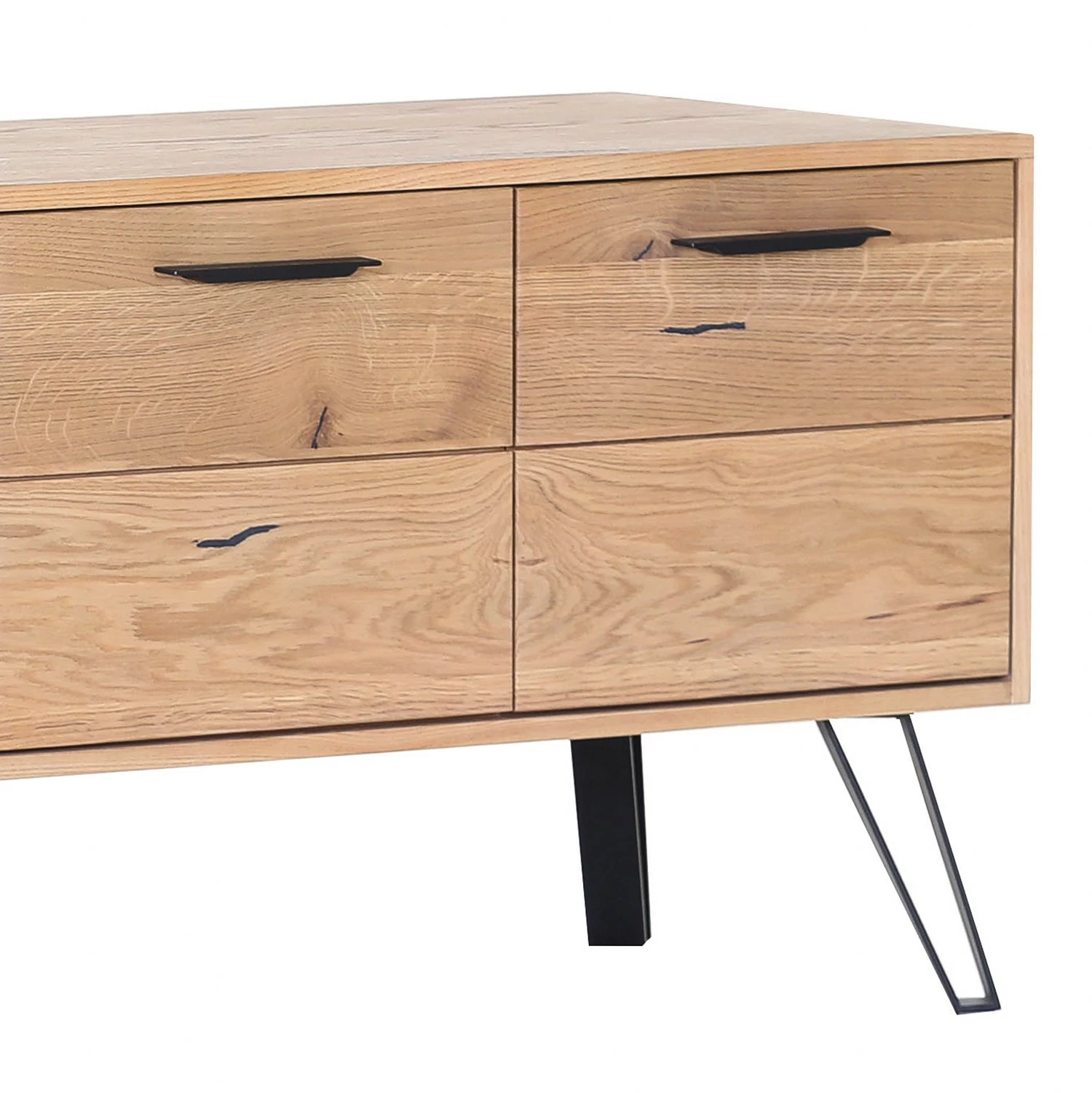 Red Living TV-Lowboard Relva - Eiche teilmassiv / Metall - Eiche / Schwarz 3 Red Living TV-Lowboard Relva - Eiche teilmassiv / Metall - Eiche / Schwarz – Bild 3