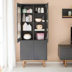 Mørteens Wohnwand Lindholm II (4-teilig) - Eiche teilmassiv - Grau -Wohnzimmermöbel boutique en ligne 1000182335 200110 17352000036 DETAILS P000000001000182335