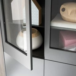 Mørteens Wohnwand Lindholm II (4-teilig) - Eiche teilmassiv - Grau -Wohnzimmermöbel boutique en ligne 1000182335 200110 17352000038 DETAILS P000000001000182335