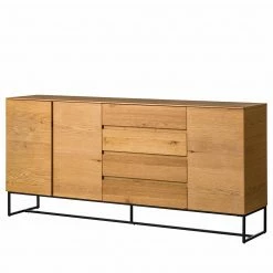 Ars Natura Sideboard Nozza I - Echtholzfurnier - Eiche / Schwarz