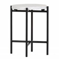 Norrwood Beistelltisch Terrazzo V - Terrazzo / Metall - Mehrfarbig / Schwarz