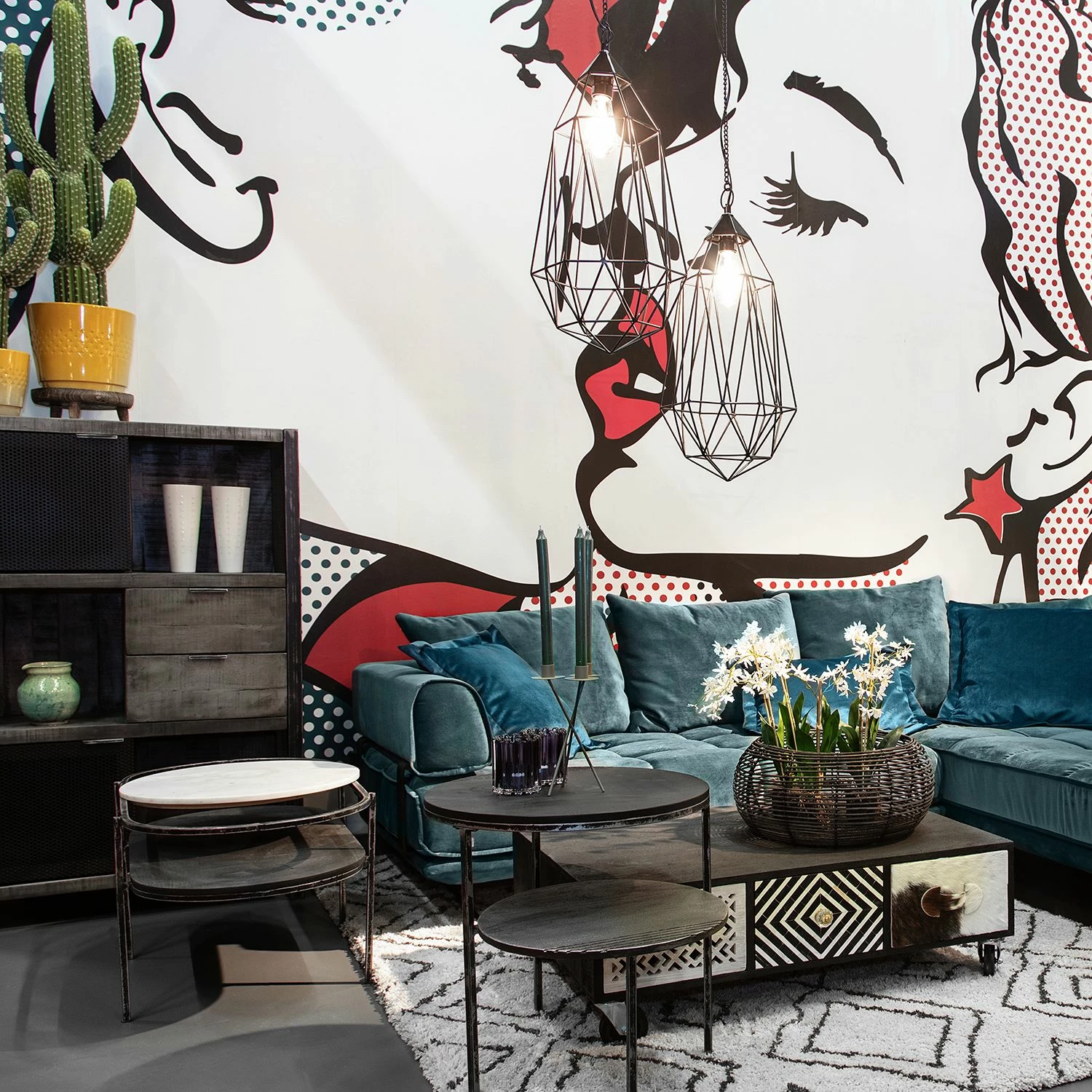 Red Living Couchtisch Pondo - Akazie massiv / Marmor - Schwarz / Weiß 2 Red Living Couchtisch Pondo - Akazie massiv / Marmor - Schwarz / Weiß – Bild 2