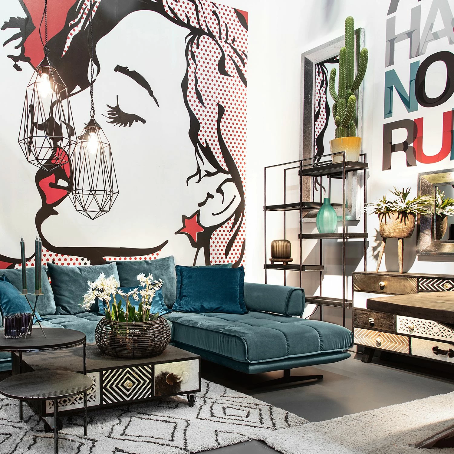 Red Living Regal Pondo - Akazie massiv / Metall - Akazie Schwarz / Schwarz 2 Red Living Regal Pondo - Akazie massiv / Metall - Akazie Schwarz / Schwarz – Bild 2