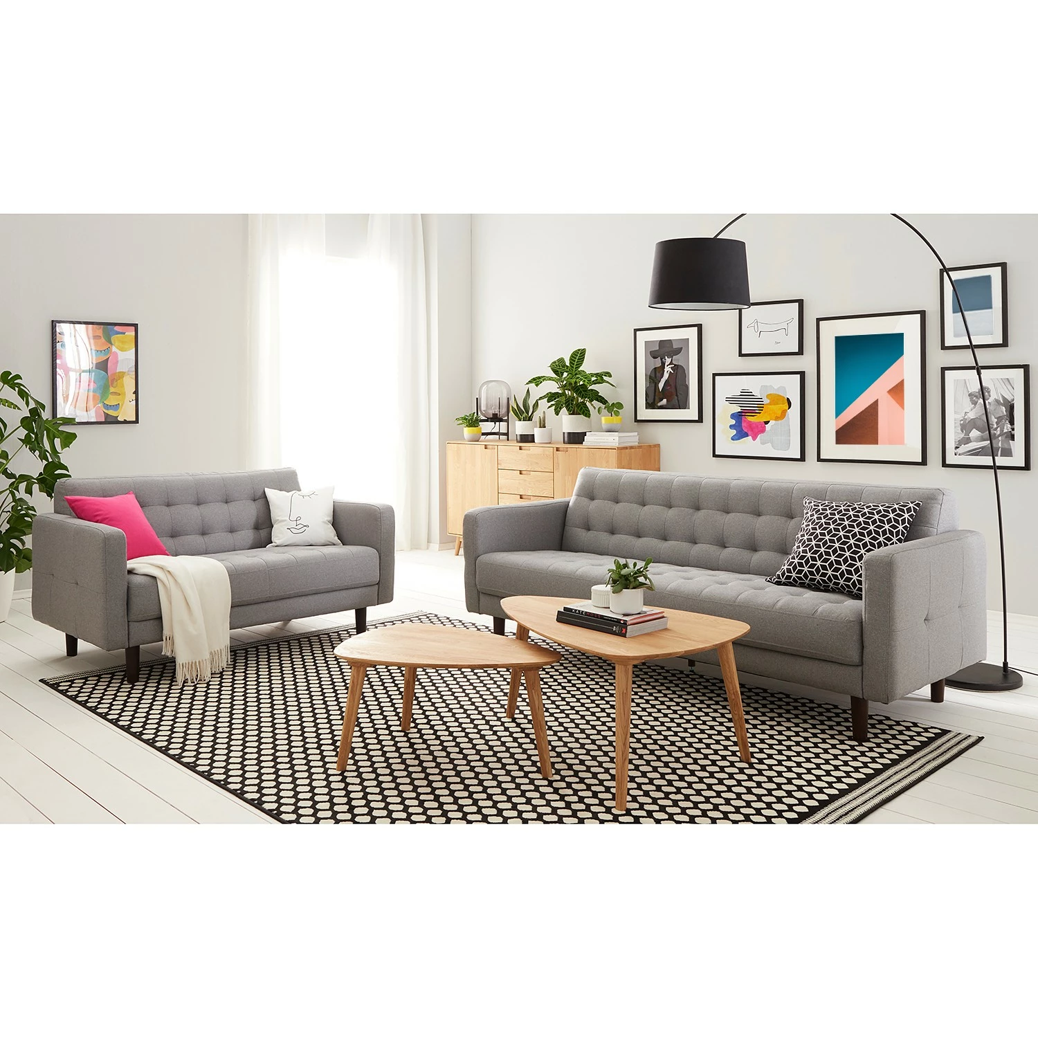 Mørteens Sofa Sindi II (3-Sitzer) - Webstoff - Hellgrau 2 Mørteens Sofa Sindi II (3-Sitzer) - Webstoff - Hellgrau – Bild 2