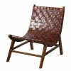 Ars manufacti Loungesessel Bourbourg I - Echtleder / Teakholz massiv - Cognacbraun / Teak
