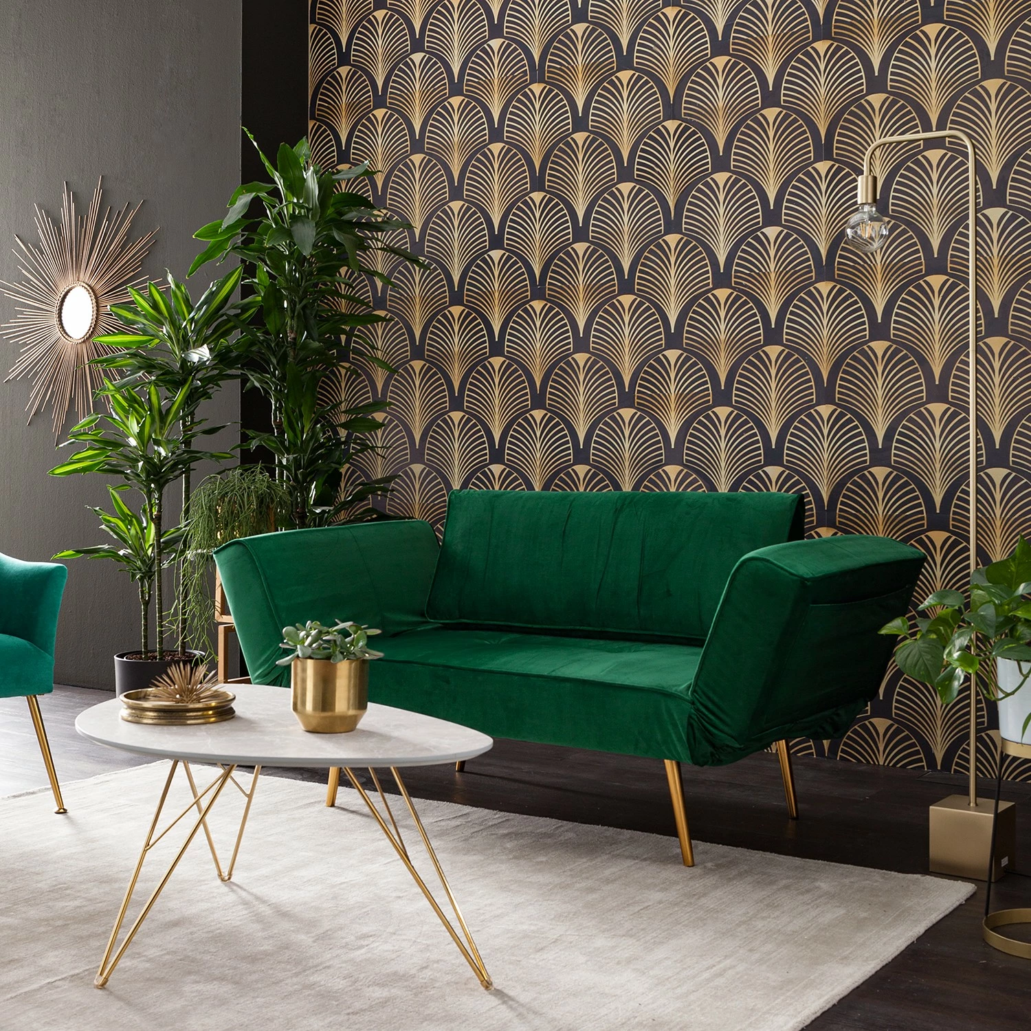 Jack & Alice Schlafsofa Behram III - Samt - Dunkelgrün 20 Jack & Alice Schlafsofa Behram III - Samt - Dunkelgrün – Bild 20