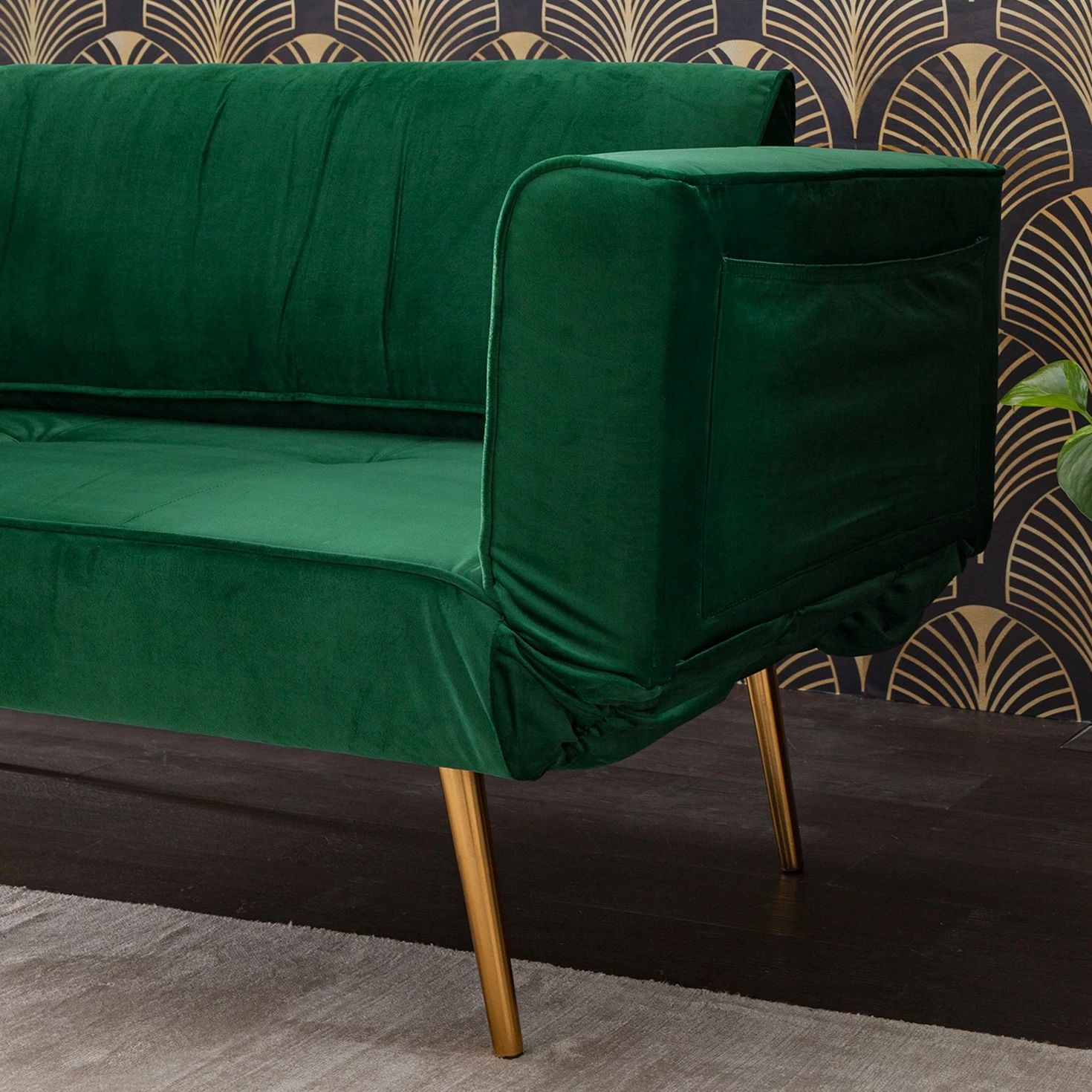 Jack & Alice Schlafsofa Behram III - Samt - Dunkelgrün 17 Jack & Alice Schlafsofa Behram III - Samt - Dunkelgrün – Bild 17