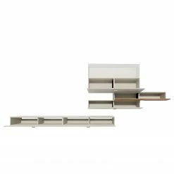 Now! by hülsta Wohnwand now no. 14 II (4-teilig) - Hochglanz Saharagrau -Wohnzimmermöbel boutique en ligne 1000184122 191014 14551900021 DETAILS P000000001000184122