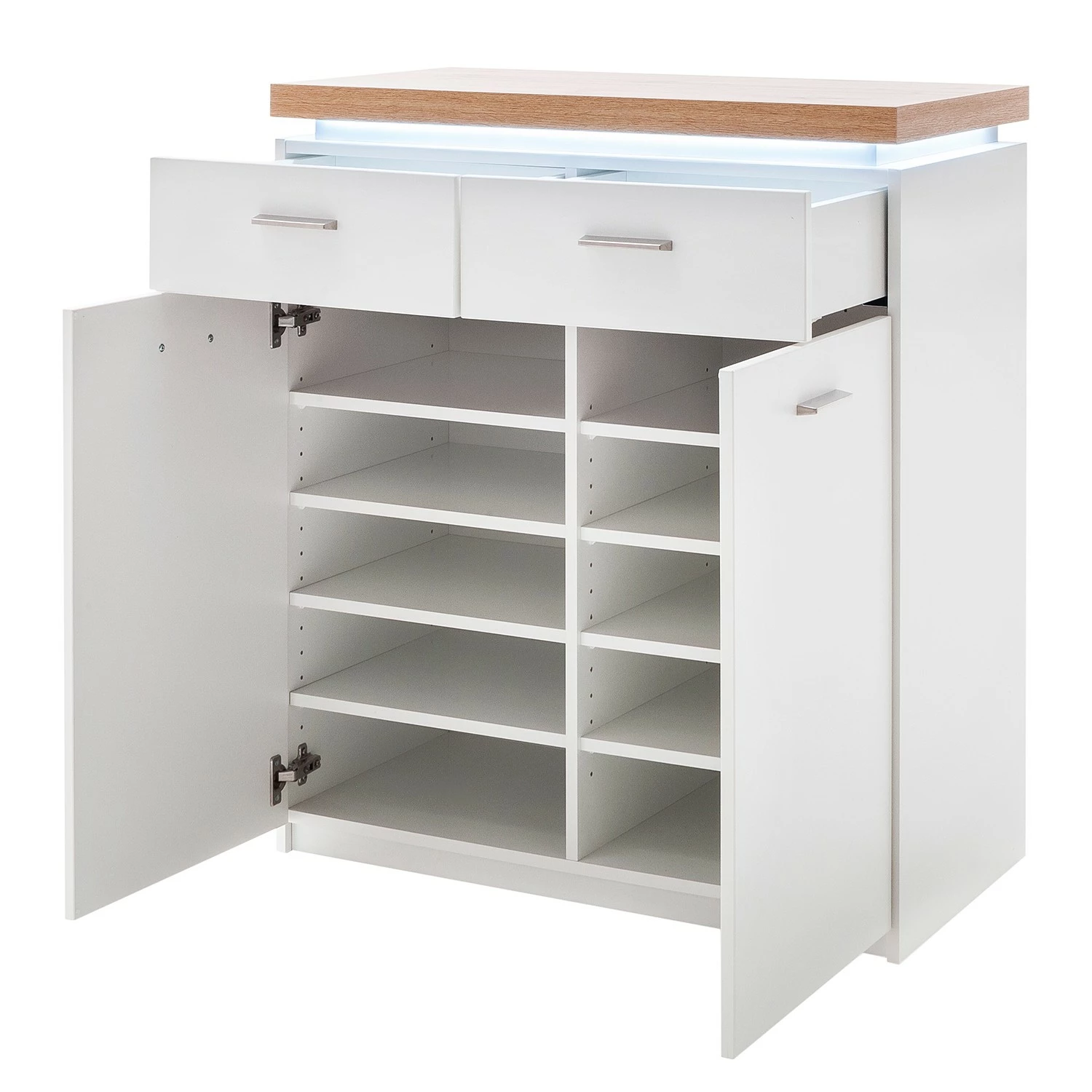 Loftscape Kommode Mundai II - Inkl. Beleuchtung - Weiß / Eiche Wotan Dekor 3 Loftscape Kommode Mundai II - Inkl. Beleuchtung - Weiß / Eiche Wotan Dekor – Bild 3