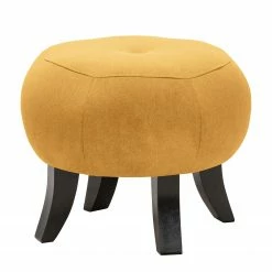 Norrwood Polsterhocker Leke I - Microfaser Sela: Maisgelb