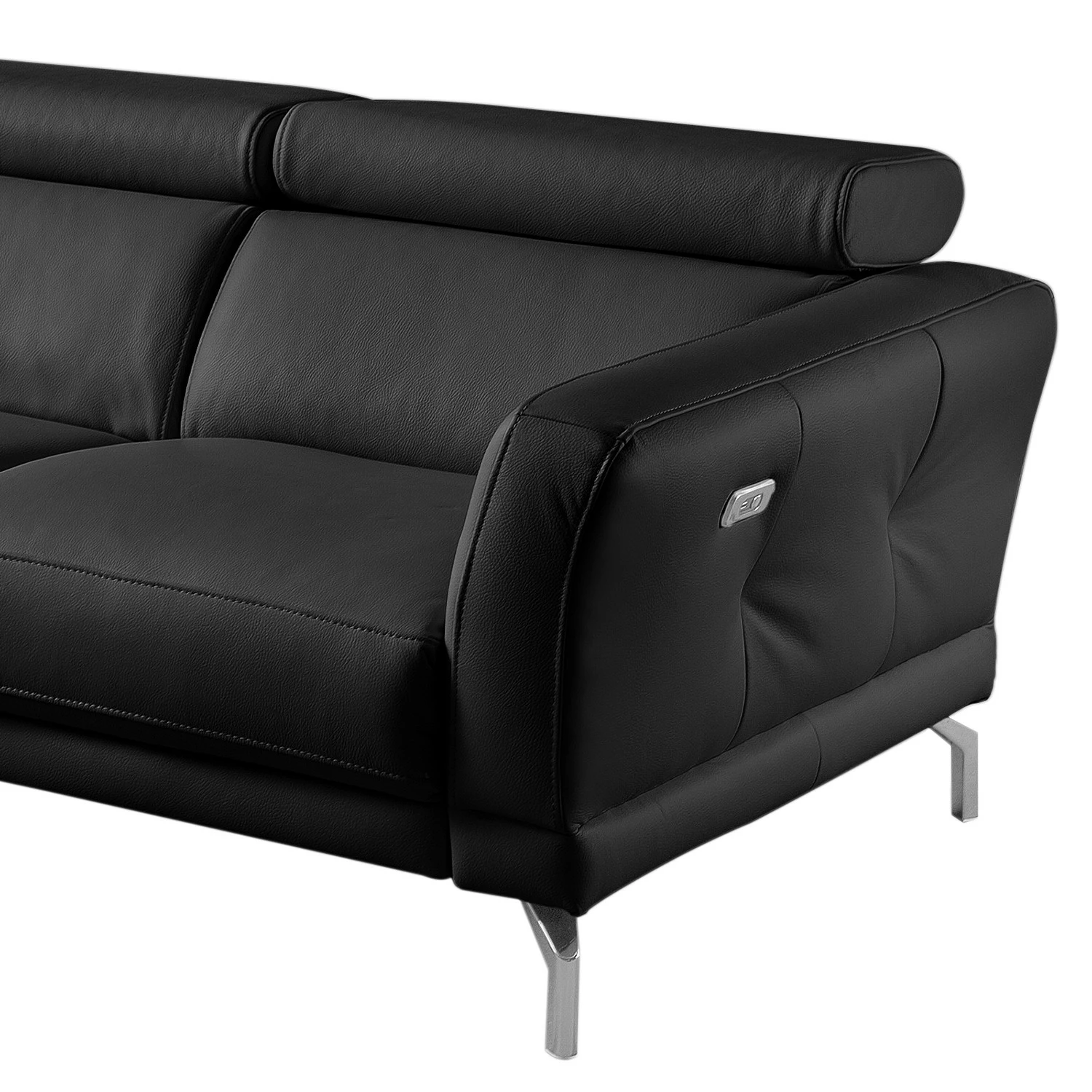Loftscape Ecksofa Lebel - Echtleder - Schwarz - Ottomane davorstehend links - Relaxfunktion 9 Loftscape Ecksofa Lebel - Echtleder - Schwarz - Ottomane davorstehend links - Relaxfunktion – Bild 9