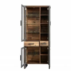 Trendteam Vitrinenschrank Prime - Altholz Pinie Dekor / Anthrazit -Wohnzimmermöbel boutique en ligne 1000185543 190905 12594500188 DETAILS P000000001000185543