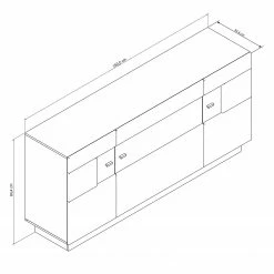 Fredriks Sideboard Bylas - Hochglanz Weiß -Wohnzimmermöbel boutique en ligne 1000186228 190916 07213500005 SKETCH DETAILS P000000001000186228 sketch