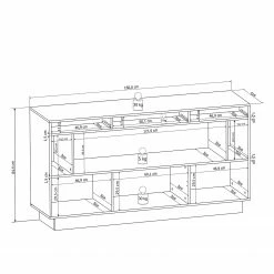 Fredriks Sideboard Bylas - Hochglanz Weiß -Wohnzimmermöbel boutique en ligne 1000186228 190916 07213500006 SKETCH DETAILS P000000001000186228 sketch