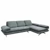 Loftscape Ecksofa Whaltey II - Webstoff - Mintgrau - Longchair davorstehend rechts