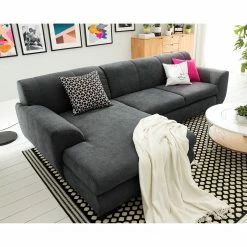 Loftscape Ecksofa Lefroy II - Webstoff - Dunkelgrau - Longchair davorstehend links - Schlaffunktion -Wohnzimmermöbel boutique en ligne 1000186909 210323 15292802597 MOOD DETAILS P000000001000186909 mood