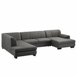 Loftscape Wohnlandschaft Lefroy I - Flachgewebe - Dunkelgrau - Longchair davorstehend rechts / Ottomane links - Schlaffunktion -Wohnzimmermöbel boutique en ligne 1000186911 210323 15293702624 DETAILS P000000001000186911