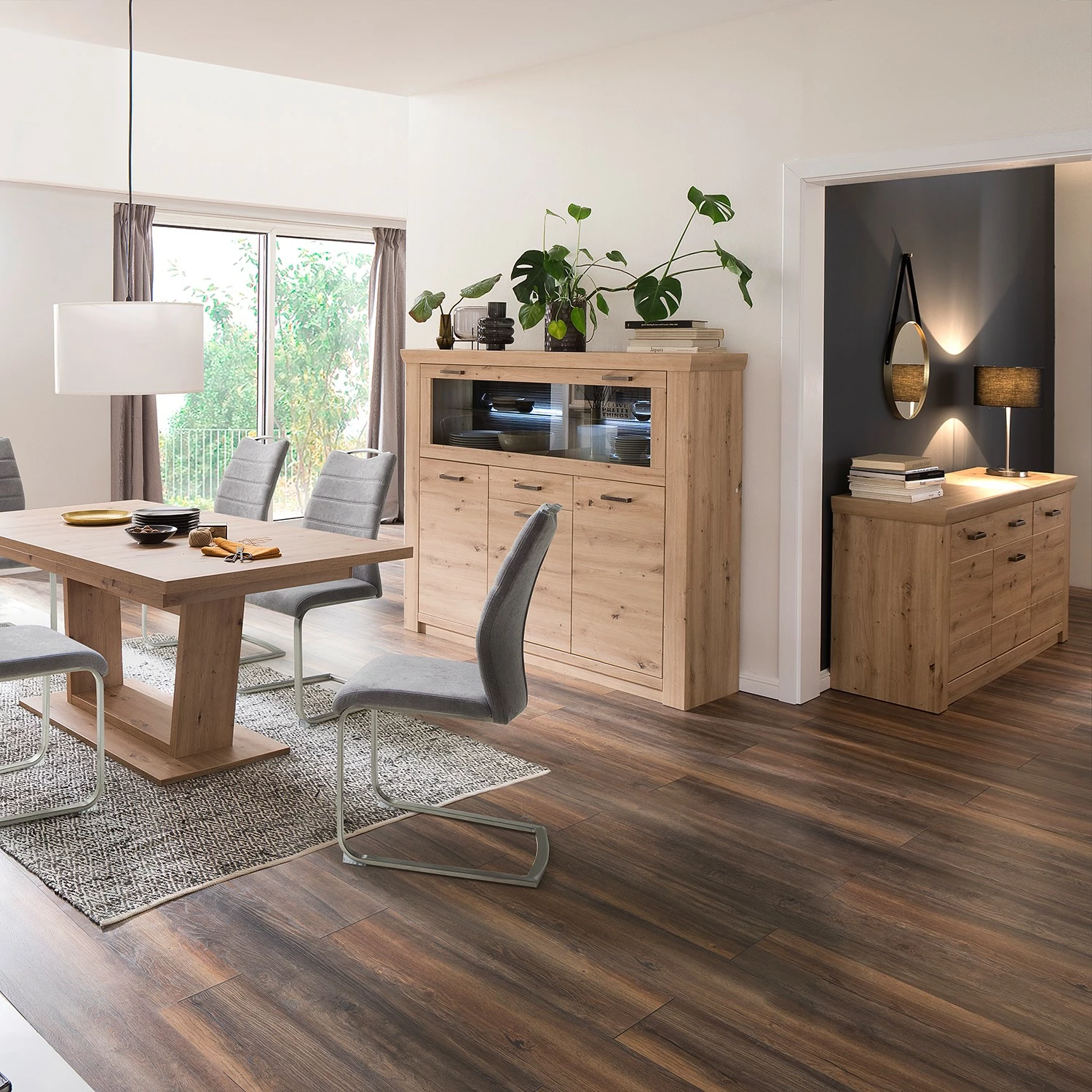 Naturoo Sideboard Mendes - Balkeneiche Dekor / Anthrazit 3 Naturoo Sideboard Mendes - Balkeneiche Dekor / Anthrazit – Bild 3