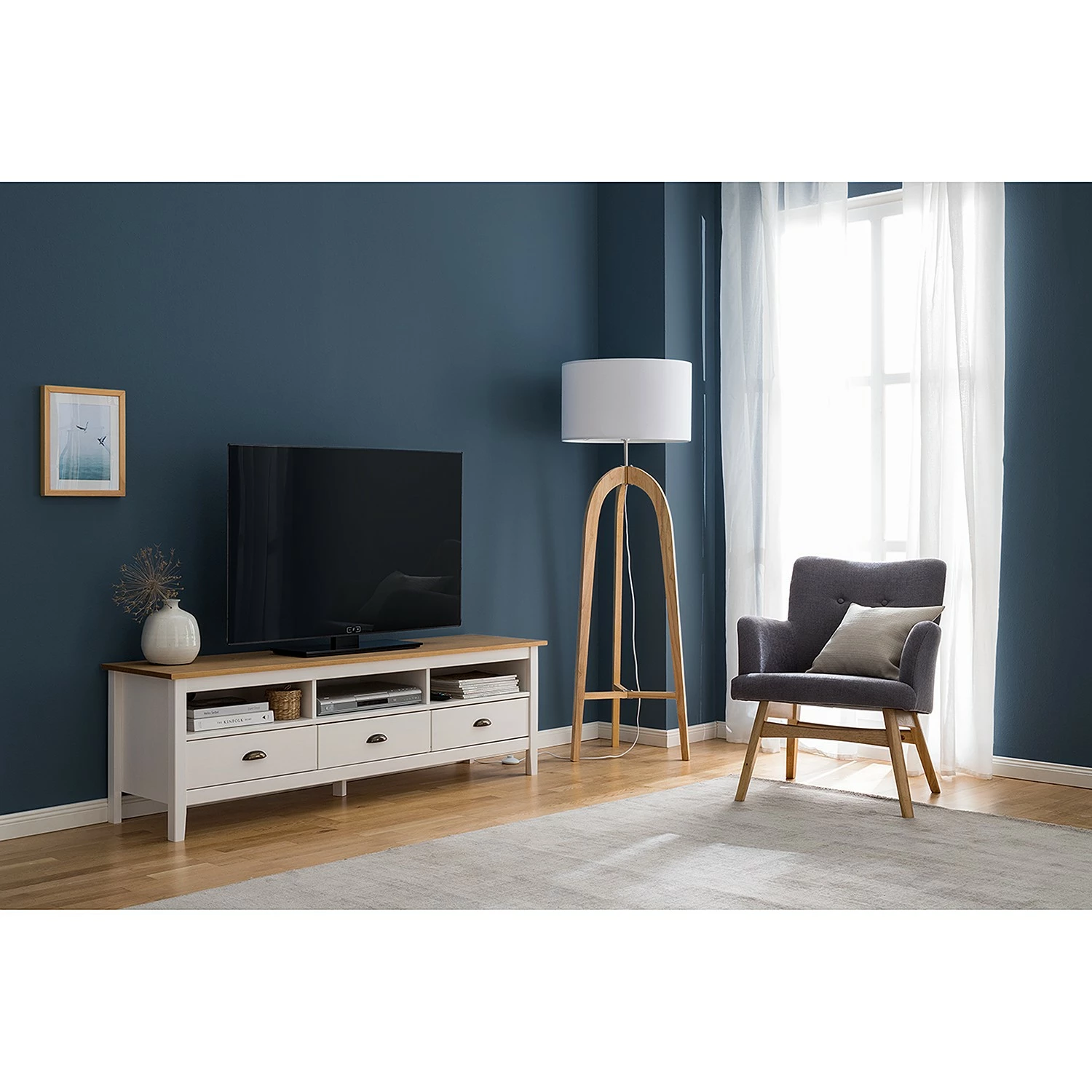 Maison Belfort TV-Lowboard Rivery - Kiefer massiv - Weiß 2 Maison Belfort TV-Lowboard Rivery - Kiefer massiv - Weiß – Bild 2