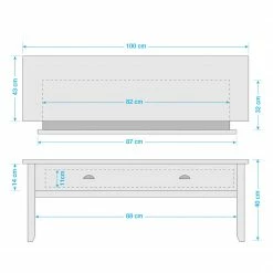 Maison Belfort Couchtisch Rivery - Kiefer massiv - Anthrazit -Wohnzimmermöbel boutique en ligne 1000187581 200214 06021600011 SKETCH DETAILS P000000001000187581 sketch