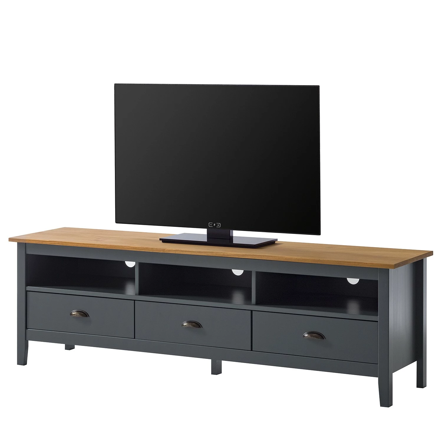 Maison Belfort TV-Lowboard Rivery - Kiefer massiv - Anthrazit 1 Maison Belfort TV-Lowboard Rivery - Kiefer massiv - Anthrazit