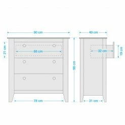 Maison Belfort Kommode Belleria I - Kiefer massiv / Wiener Geflecht - Hellolivgrün -Wohnzimmermöbel boutique en ligne 1000187584 200214 06021600013 SKETCH DETAILS P000000001000187584 sketch