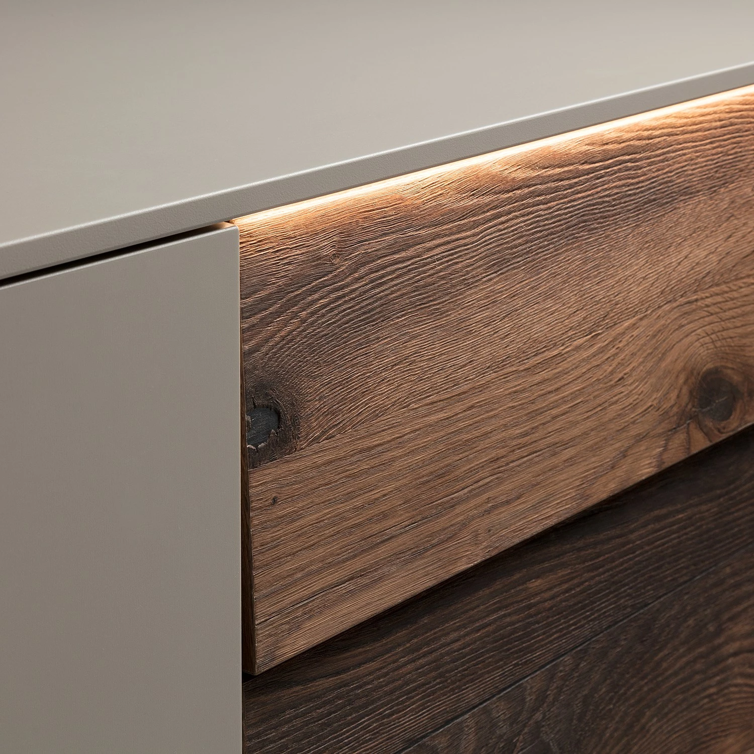 GWINNER Wohnkombination Misano III (2-teilig) - Saharagrau / Balkeneiche - Mit Beleuchtung 6 GWINNER Wohnkombination Misano III (2-teilig) - Saharagrau / Balkeneiche - Mit Beleuchtung – Bild 6