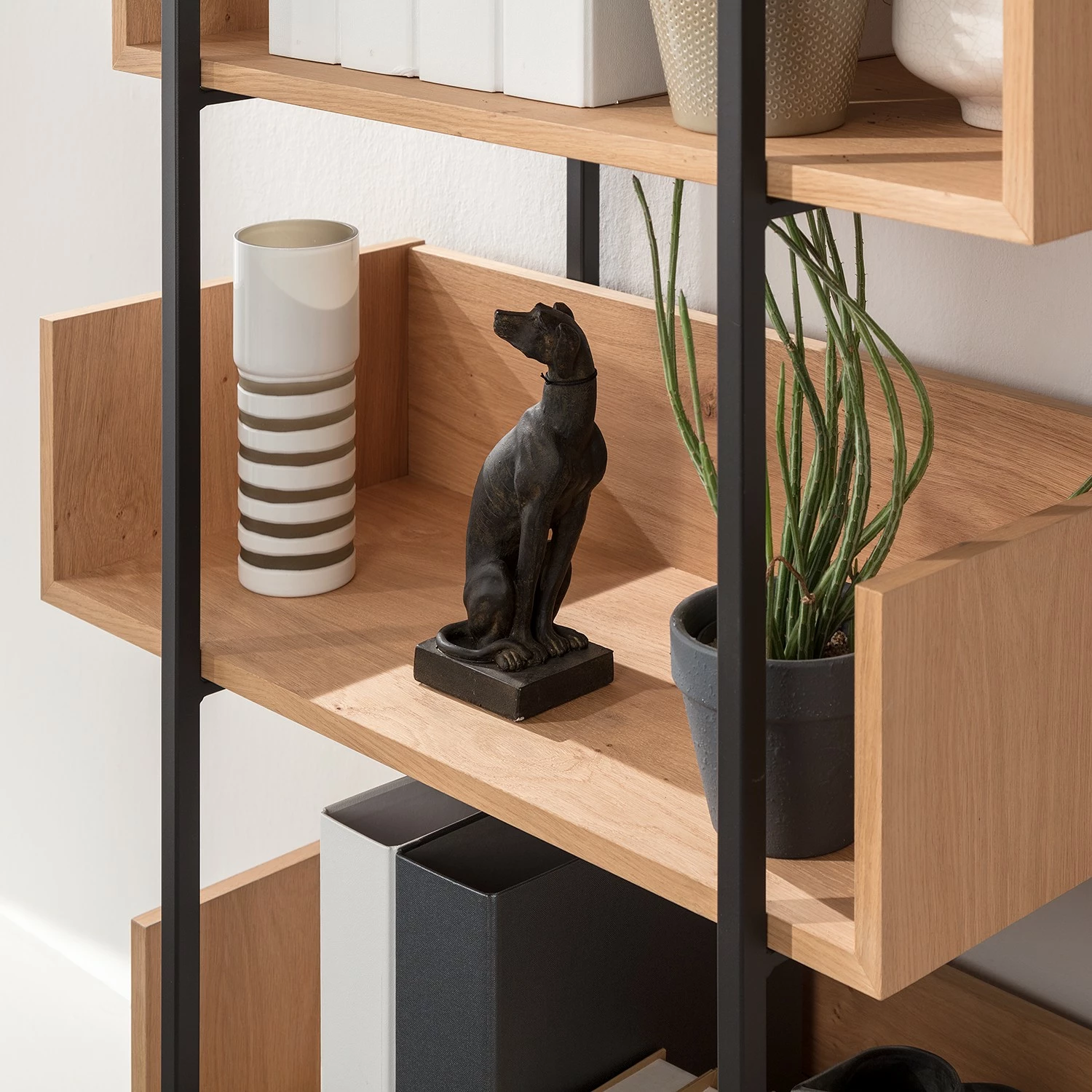 GWINNER Regal Style I - Echtholzfurnier / Metall - Eiche / Anthrazit 8 GWINNER Regal Style I - Echtholzfurnier / Metall - Eiche / Anthrazit – Bild 8