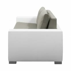 Fredriks Schlafsofa Latina XXI - Kunstleder / Flachgewebe - Weiß / Grau - Breite: 150 cm -Wohnzimmermöbel boutique en ligne 1000188969 191203 11543700427 DETAILS P000000001000188969