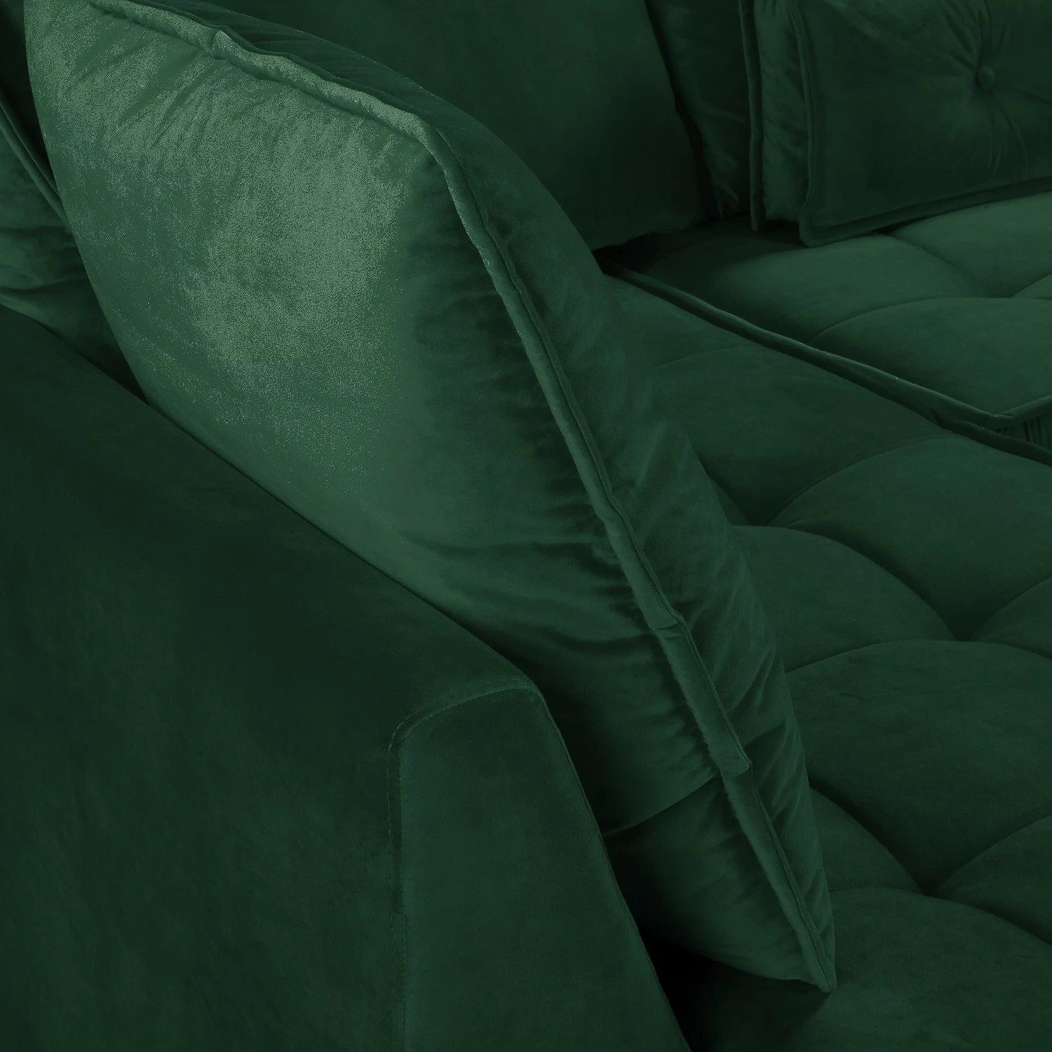 Jack & Alice Wohnlandschaft Machado - Dunkelgrün - Longchair davorstehend rechts / Ottomane links 11 Jack & Alice Wohnlandschaft Machado - Dunkelgrün - Longchair davorstehend rechts / Ottomane links – Bild 11