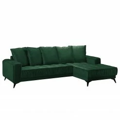 Jack & Alice Ecksofa Machado - Dunkelgrün - Longchair davorstehend rechts