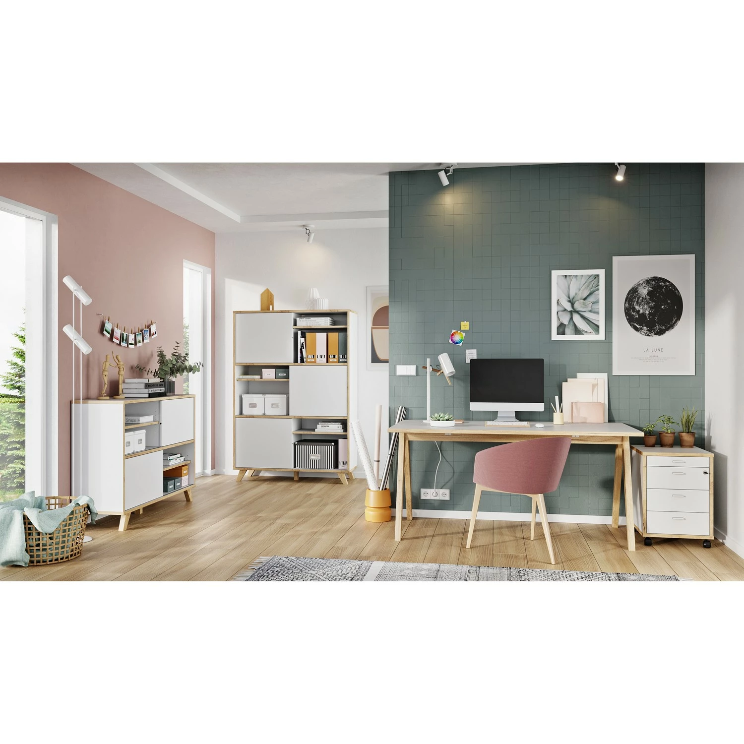 Germania Aktenschrank Svene - Weiß / Eiche Sonoma Dekor 2 Germania Aktenschrank Svene - Weiß / Eiche Sonoma Dekor – Bild 2