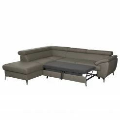 Loftscape Ecksofa Martinez - Echtleder / Kunstleder - Schlamm - Ottomane davorstehend links - Schlaffunktion - Bettkasten -Wohnzimmermöbel boutique en ligne 1000189599 191016 15034300391 DETAILS P000000001000189599