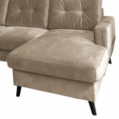 Mørteens Wohnlandschaft Sola II - Samt - Beige - Longchair davorstehend rechts / Ottomane links - Schlaffunktion - Bettkasten -Wohnzimmermöbel boutique en ligne 1000189767 191025 11325300396 DETAILS P000000001000189767