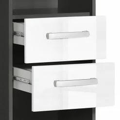 Furnitive Aktenregal Buzy - Hochglanz Weiß / Anthrazit -Wohnzimmermöbel boutique en ligne 1000191311 191031 16045300016 DETAILS P000000001000191311