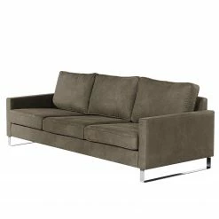 Loftscape Sofa Radon I (3-Sitzer) - Samt - Microfaser Bice: Dunkelbraun