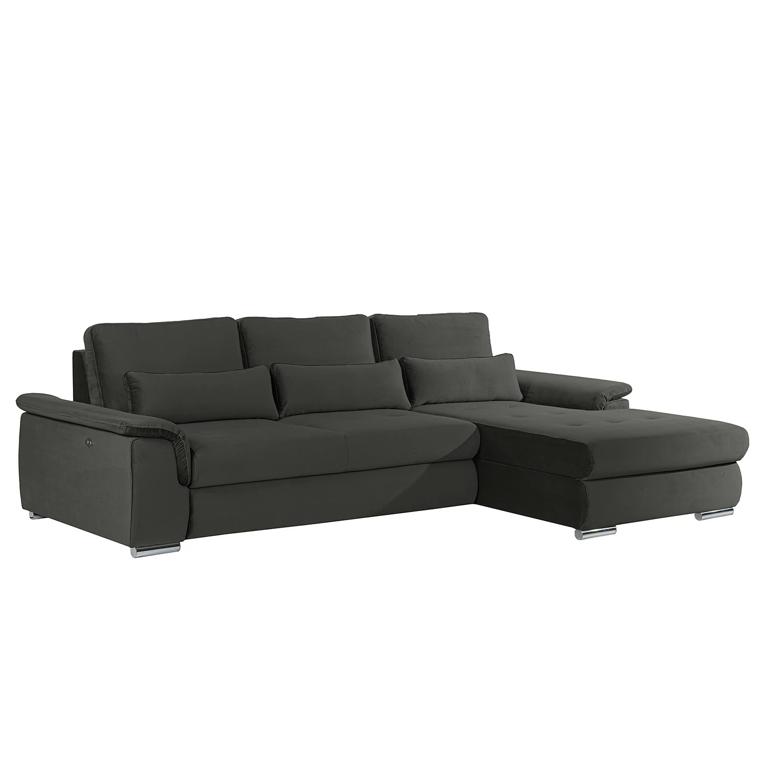 Loftscape Ecksofa Renay I - Samt Ravi: Anthrazit - Longchair davorstehend rechts 1 Loftscape Ecksofa Renay I - Samt Ravi: Anthrazit - Longchair davorstehend rechts